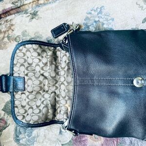 Coach Vtg Soho Buckle Flap Crossbody Bag Black Leather Convertible Shoulder